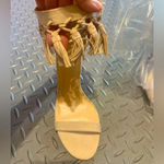 Wild Diva Tan tassel heels Nwt open toe fringe boho fall party boho classic Photo 2