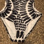 Swimsuit One Piece High Neck Halter Stone Print Black Size M Photo 3
