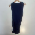 Susana Monaco  Side Ruched Navy Tank Bodycon Dress Large Crew Neck Sleeveless Photo 1