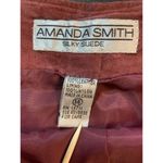 Amanda Smith Vtg Brown Suede Leather Knee Length Skirt  14 Lined Moto‎ Classic Photo 3