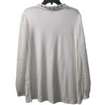 Democracy Blouse Sheer Sleeve Gold Studded V Neck Top Size L Photo 1