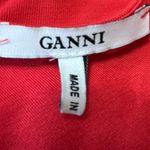 Ganni  Red Cowl Neck Long Sleeve Stretch Pull On Mini Bodycon Sweater Dress XS Photo 3