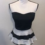 Alt-B Colorblock Stripes Dressy Sexy Strapless Top Black White padded Photo 0