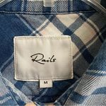 Rails  Hunter Ocean Blush distressed blue plaid long sleeve button up shirt M Photo 4