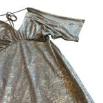 Aidan Mattox Silver Mini Dress Deep V Photo 4