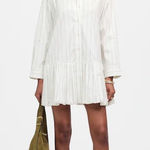 Madewell NWT  Bubble-Hem Mini Shirtdress in Pinstripe Poplin size‎ xs preppy Photo 0