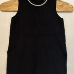 Athleta  Women's Size‎ Small Tank Top Black White Stretchy Ribbed Sleeveless Knit Photo 0