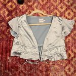 Princess Polly Light Blue Silk Tie Top Photo 2