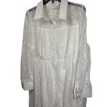 None Elegant Lace White Collared Button Front Unbranded Dress Size XL Photo 2