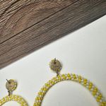 J.Crew Yellow & White Bead Beaded Statement Dangle Drop Pierced Earrings Photo 6