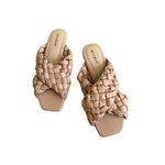 Bamboo  Beige Woven Braided Slide Sandals Size 6.5 NEW NWOB Photo 3