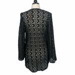 Surf Gypsy NEW  Black Lace Open Front Long Sleeve Swim Cover Up Womens Medium Photo 2