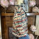 VINTAGE 1990'S MAROON & CREAM SOUTHWESTERN THEME COTTON CHENILE BLAZER (26) Multiple Size 26W Photo 3