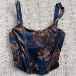 Mia Joy Joyfolie Journee Corset Top In Navy Floral Blue Size XXS Photo 1