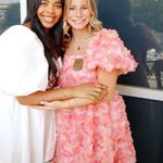 Pink Floral Puff Sleeve Mini Dress Size M Photo 0