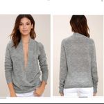 Lulus Warm Me Up Heather Grey Wrap Sweater Top size Medium Photo 6