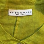 Bryn Walker Size S Tunic Top Asymmetrical Hem Lagenlook Linen Made in USA Green Photo 2