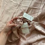 Show Me Your Mumu  Jasmine Halter Midi Dress In Rose Gold Luxe Satin Photo 8