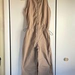ZARA beige jumpsuit sleeveless zip up with hood Photo 0
