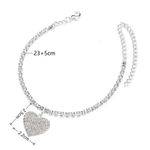 2pcs Gold Plus Silver Anklets for Men and Women, Simple Fashion Alloy Crystal Photo 5