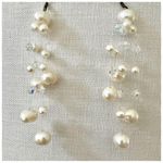 sterling silver floating freshwater pearl and crystal earrings Photo 0
