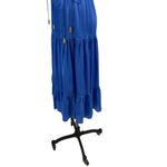 Karina Grimaldi  Sabrina‎ Maxi Dress Tiered Short Sleeve Silk Blend Blue Size XS Photo 11