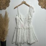 Amanda Uprichard dress mini floral lace ruffled cocktail party Photo 3