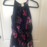 Japna  Navy Floral Romper Photo 2