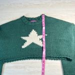 Edikted Green Star Crop Knit Sweater Women's XS S Chunky Cozy Photo 5