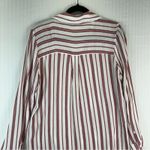 BP B.P. White Red Stripes Viscose Button Up Shirt Junior Size Large Nautical Prep Photo 8