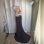 Sherri Hill Sherri Hill Shimmery Sleeveless Two Piece Dress 50157 Metallic Pink Beaded Prom Photo 8