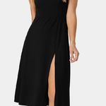 Halara Padded Backless Twisted Split Midi Casual Dress Photo 0