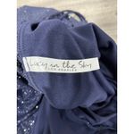 Lucy in the Sky Navy Blue Sparkle Ruched Twist Front Bodycon Mini Dress Medium Photo 5