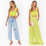 Show Me Your Mumu Neon Yellow Crop Top Womens Size Small Summer Festival Rave Photo 1