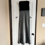 Maurice's Vintage  Black Velvet Metallic Gray Prom Dress 3 4 Goth 90s Empire Waist Photo 1