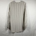Free People  Grey Cream Striped Rhythm Of The Night Tunic Top Photo 4