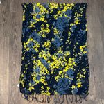 Old Navy Watercolor Floral Print Navy/Blue/Yellow Scarf Photo 5