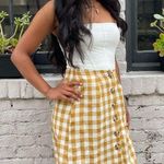Free People Yellow plaid boho skirt 
No tag, fits like an xs Photo 1