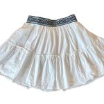Ramy Brook Mickey white mini skirt with blue embroidered waist size 0 Photo 1