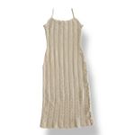 Pretty Little Thing  NWT‎ Wave Knit Maxi Dress Womens Size L in Taupe Beachy Boho Photo 4