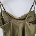 Bebe  Mini Dress Women S Green Satin Cowl Neck Cami Adjustable Spaghetti Strap Photo 6
