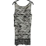 Style & Co NEW . Black Brown White Geometric Print Tiered Dress Artsy Lagenlook L Photo 4