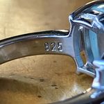 Genuine Aquamarine Sterling Silver Ring Size 6 Photo 6