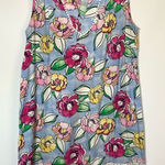 Crown & Ivy Sleeveless V-Neck Eyelet Lace Floral Shift Sundress Blue Red Medium Photo 0