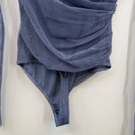 Free People  On My Way Mesh Bodysuit XS periwinkle NWT Long sleeve high neck Photo 7