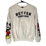 Disney White Mickey & Minnie Better Together Fleece Sweatshirt Women Sz XS Photo 0