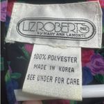 Vintage Liz Roberts Floral Print Dress Pleated Drop Waist Long Sleeve Size M Black Size M Photo 3