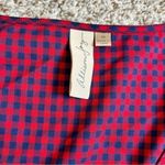 Allison Joy 🦋  Red Blue Plaid Puff Sleeve Balloon Long Sleeve Peplum Blouse Photo 3