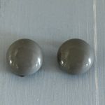 Fabulous Vintage Clip On Earrings Gray Button Style Signed W Germany Photo 2