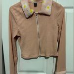 SheIn pink faux fur zip shirt size large Photo 0